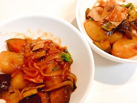 お手軽ソースで☆大根と茄子のトマト煮